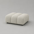 Repose-pieds carré rembourré en bouclette polyester écrue, 80 × 80 × 42 cm