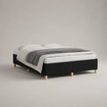 Lot de 2 sommiers tapissiers doubles en bois et tissu noir, 160 × 200 × 31 cm
