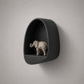 Étagère murale en résine renforcée, niche arquée noire, 40 × 32 × 16 cm