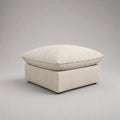 Pouf repose-pieds carré rembourré en polyester beige, 80 × 80 × 45 cm