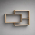 Étagère murale en bois à cadres rectangulaires, chêne clair, 90 × 15 × 60 cm