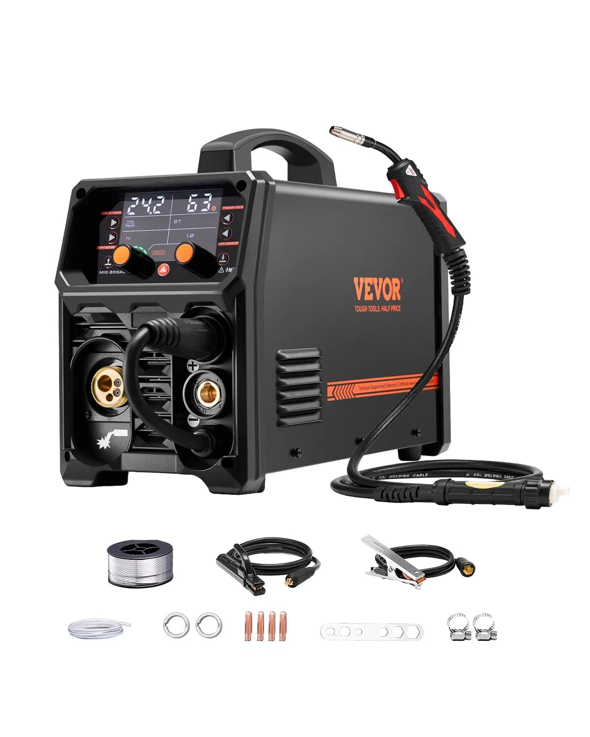 Lasapparaat, MIG/TIG, 200 A, 5-in-1, aluminium, MIG PLUSE, Gasvrije MIG