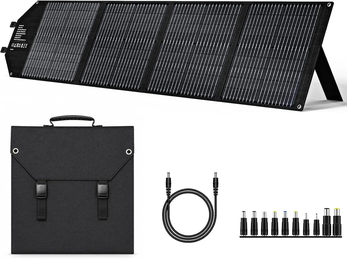 Zonnepaneel, 100 W Draagbaar Zonnepaneel, USB QC 3.0/USB C/18V DC, IPX4 Waterdichte Zonnepanelen, Camping