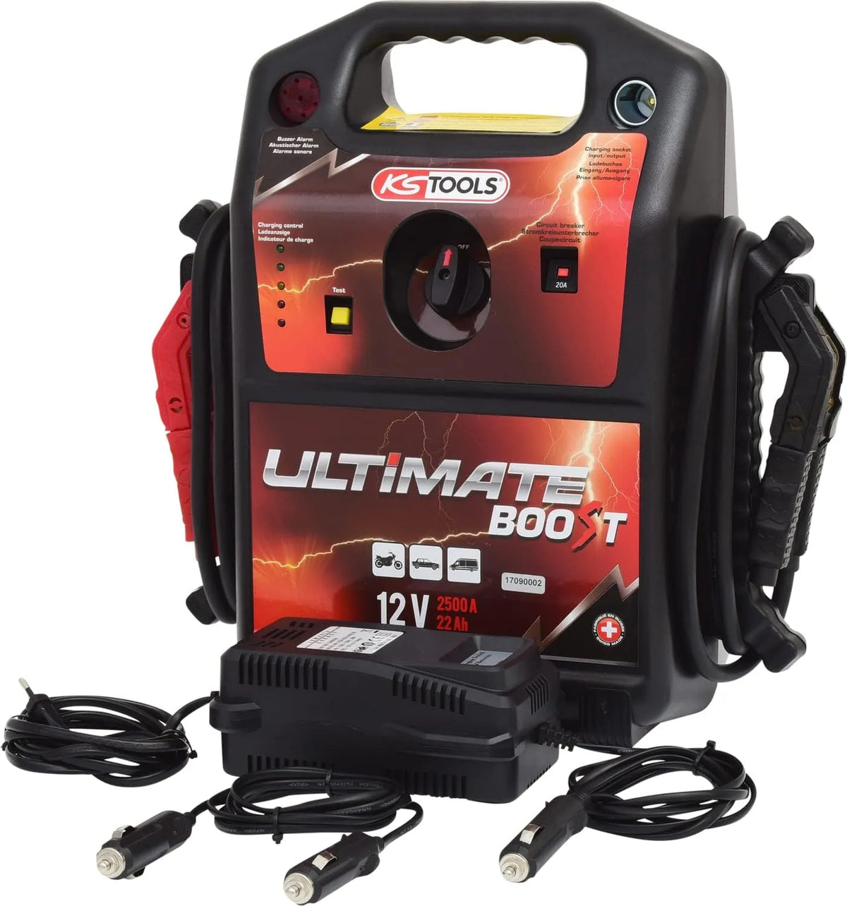 Apparaat, 12 V, mobiel starthulpapparaat 850 A, KS Tools onderscheidt zich door hoge productkwaliteit