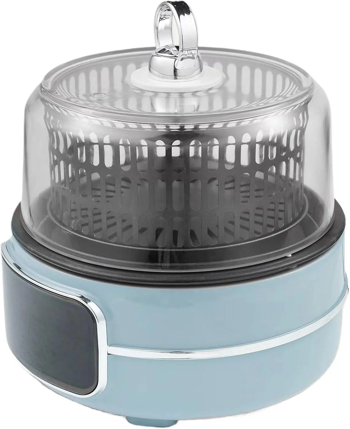 Slowcooker, Luchtfriteuse, 80-200 °C, 120 minuten, timer, 360 ° circulerende verwarming, gedeelde koekenpan met digitaal display, voor thuiskeuken