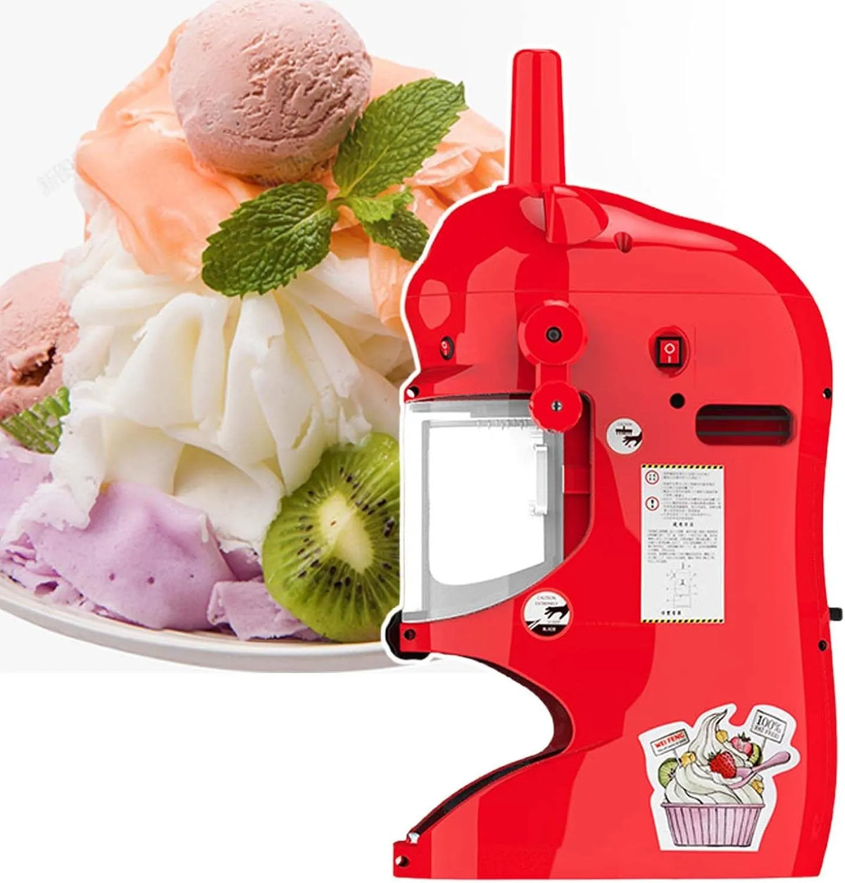 Machine, 350 W, 350R/Min volledig koper, instelbare dikte, voor sneeuwkegels, cocktails en desserts