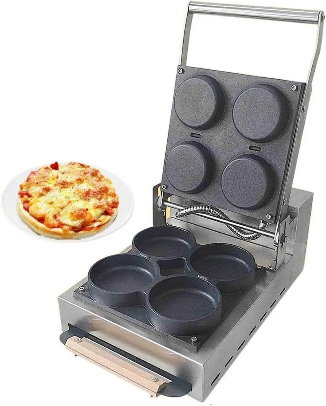 Pizza Pannenkoek Machine, 3000 W, doe-het-zelfgebruik, Maker 4 Mini Pizza Machine Multifunctionele Pizza