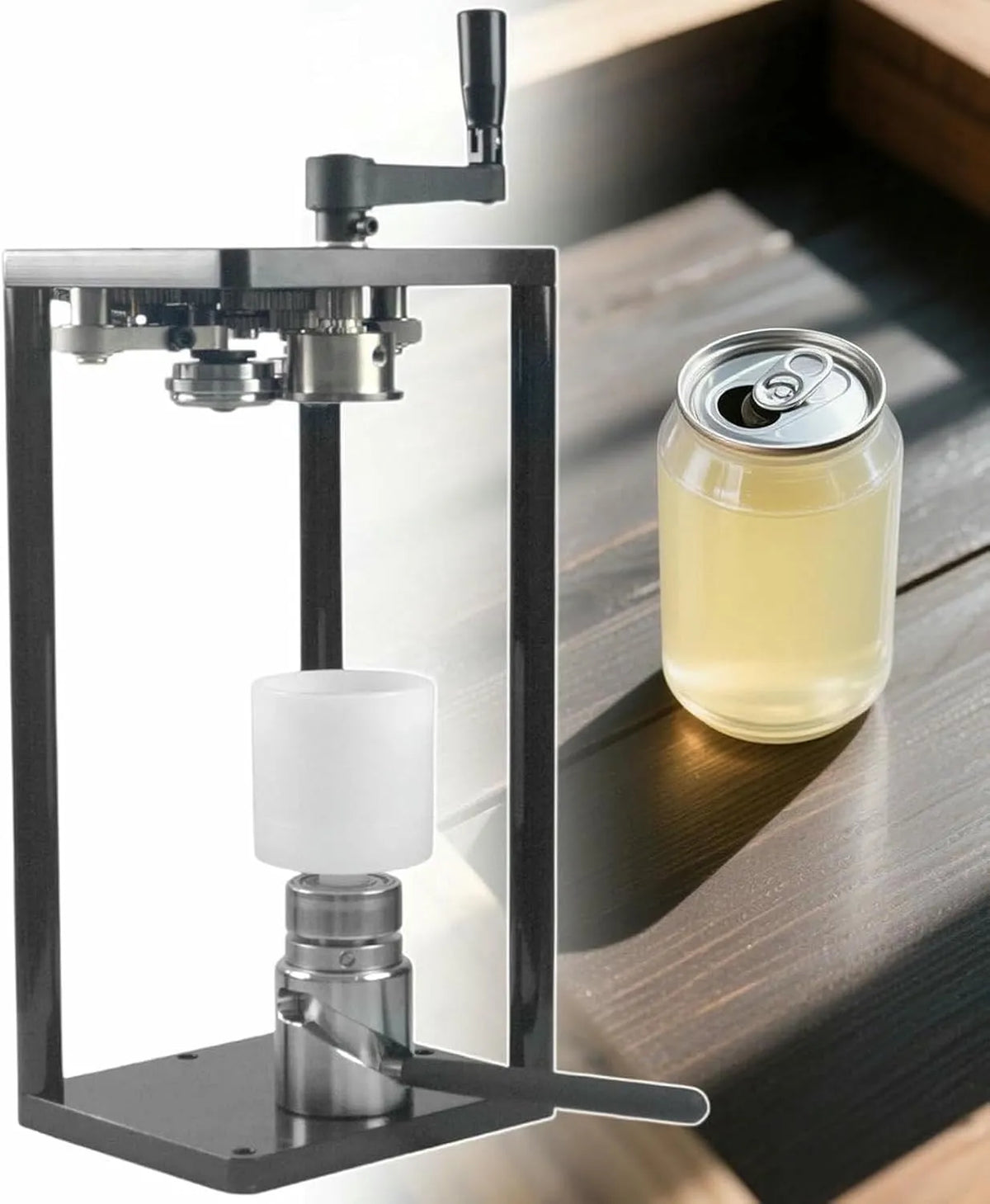 Blikkensluitmachine, 330 Ml, 500 Ml, 650 Ml, 5,5 Cm, handbediend
