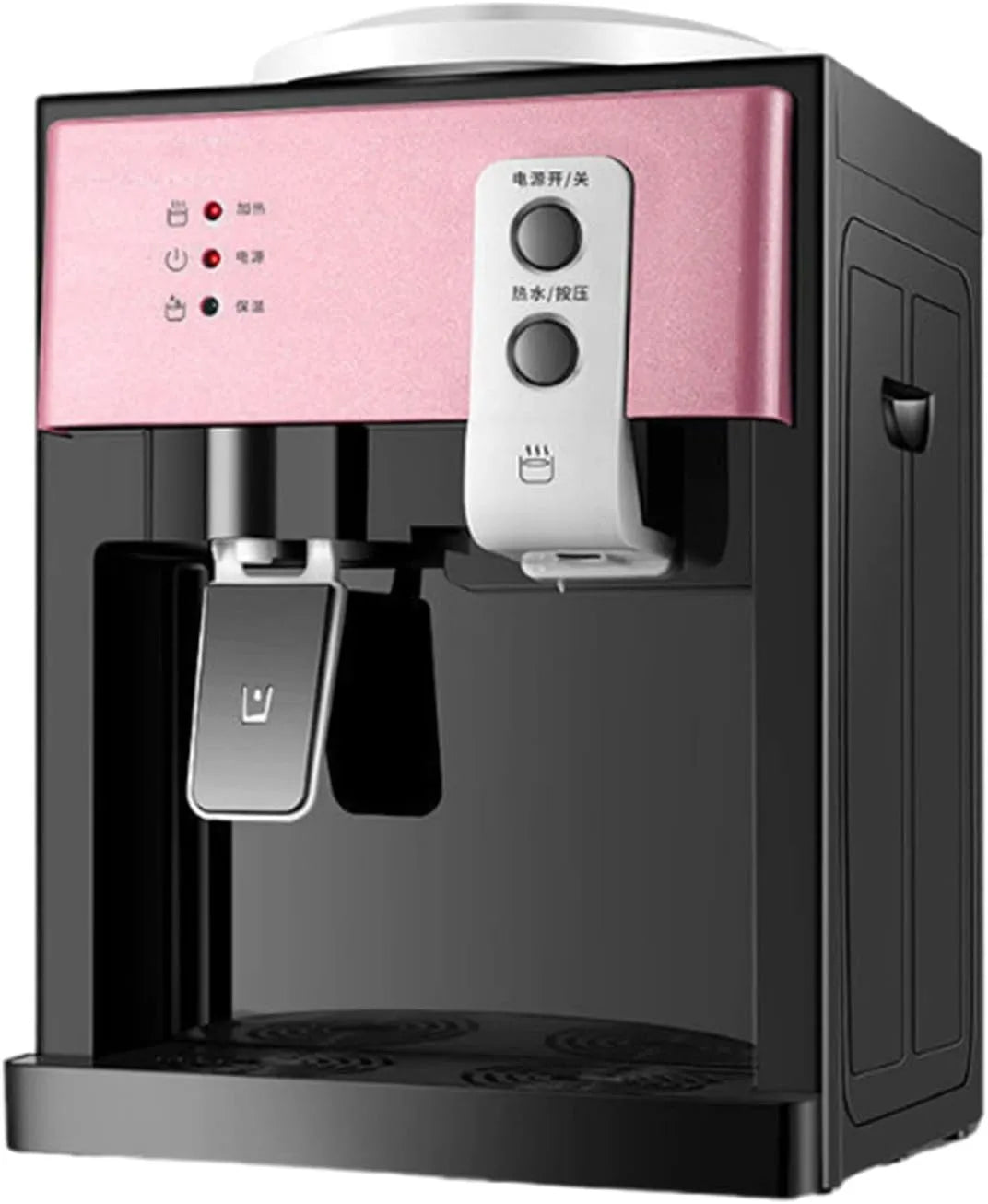 Waterdispenser met 24 uur, RVS, zwart en roze, Nieuwe Duurzaam Drinkwater Mechanisme Verwarming
