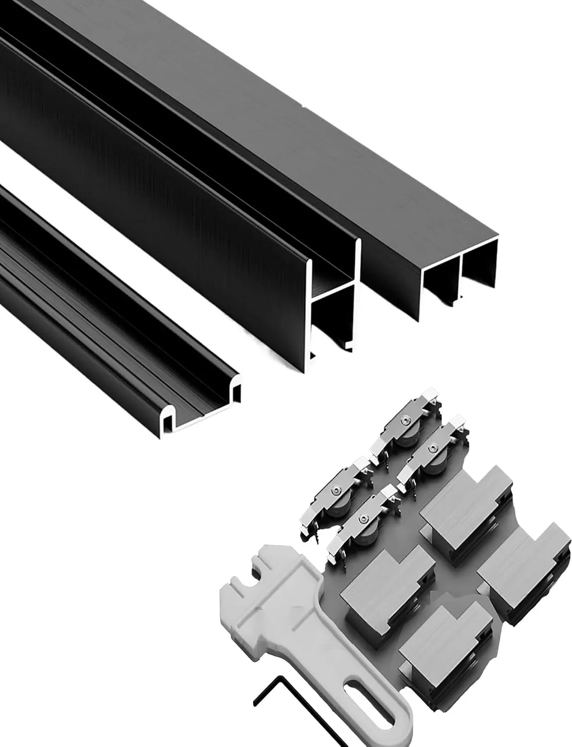 Glazen schuifdeur met 8 mm, 260cm, geluidsarme werking en aluminium