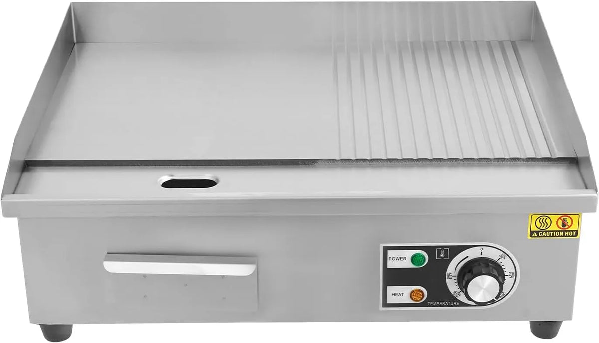 Barbecue, 55 x 30 cm, 3000 W, RVS, platte grillplaat, gastronomie, tafelgrill, voor restaurant en thuisgebruik