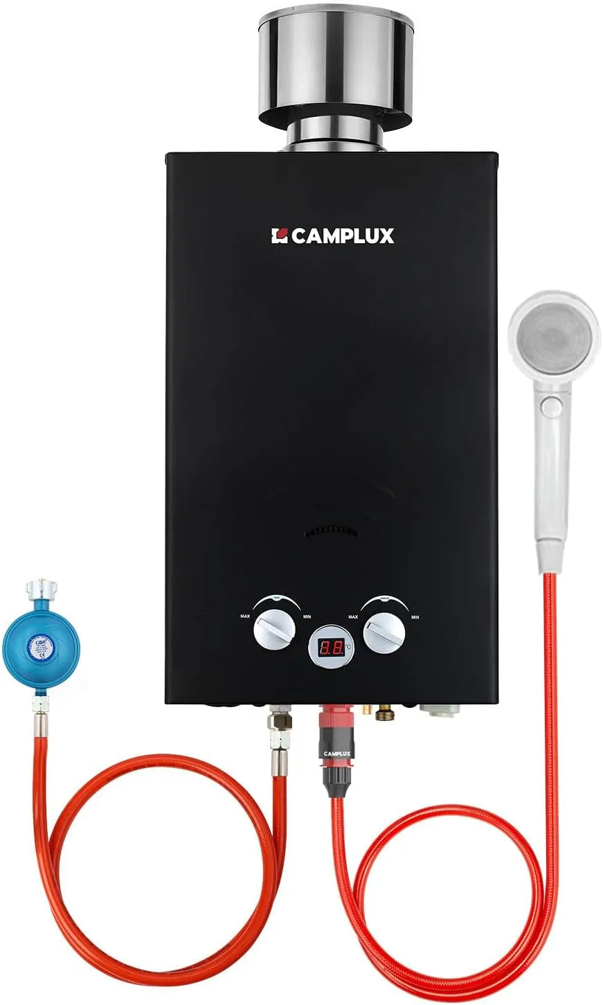 20 kW, Waterverwarmer, model BW264BC-DE, voor Camping, CAMPLUX BW264BC-DE Tankless Gas Boiler 10 Liter, LPG 50 mbar, voor Camping