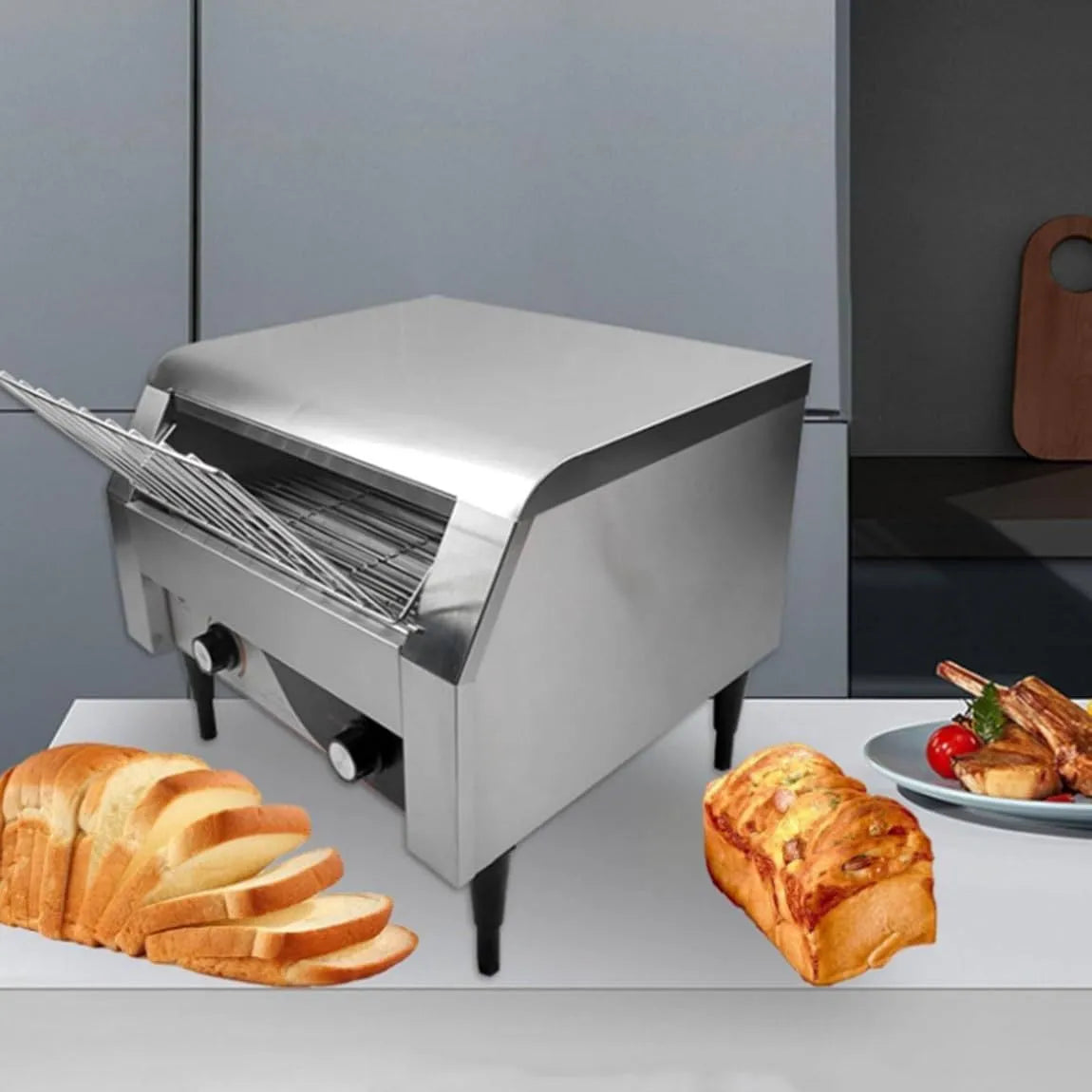 Broodrooster, 2240 W Elektrische broodmachine 150/300/450 PCS/H Automatische, broodroosteroven Intelligente temperatuurregeling