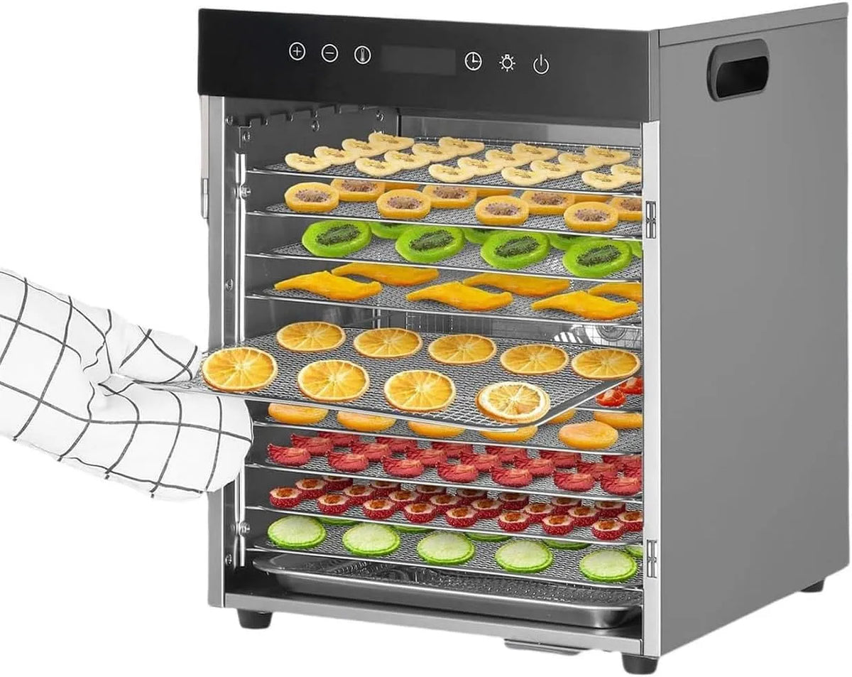 Vaatwasser, 30-90°C Temperatuurregeling En 48h Timer, Vlees En Meer,12Layer, LED-Aanraakscherm, Voedseldroger Voor Fruit, Groenten