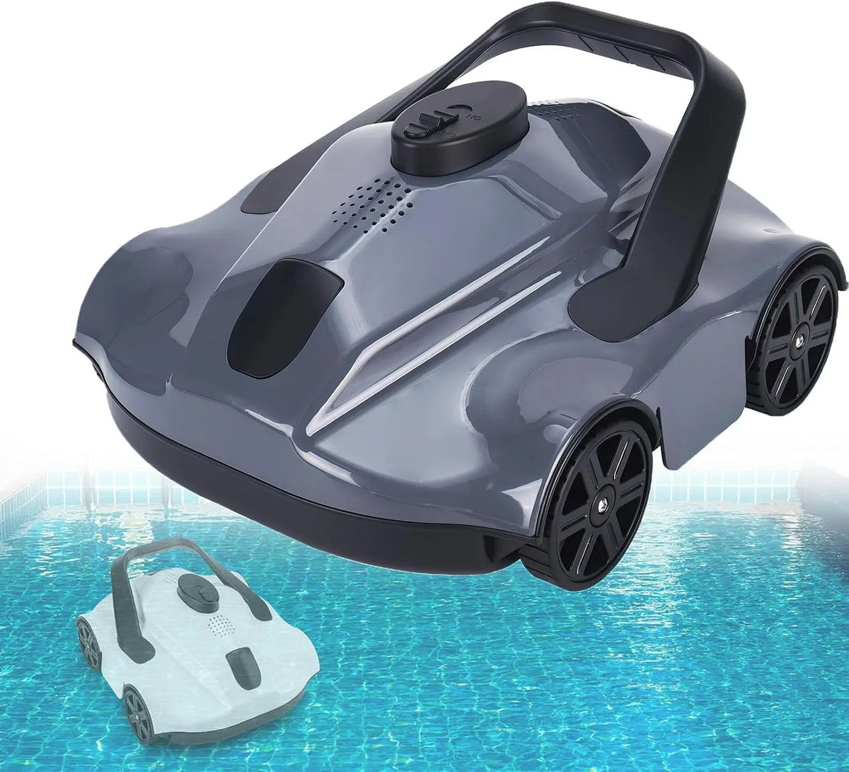 Zwembadrobot met 130 minuten, 5200mAh, 3 uur, 860 m2, op accu, draadloze werking, voor bovengrondse en ingegraven zwembaden en zwart