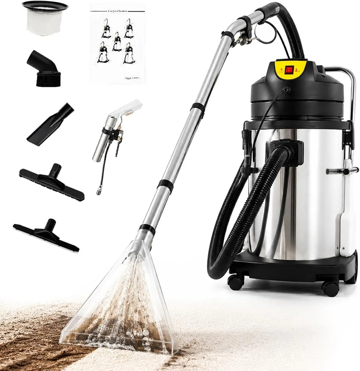 Stofzuiger met 1034 W, 3-in-1 en accessoires inbegrepen, Commerciële tapijtreinigingsmachine