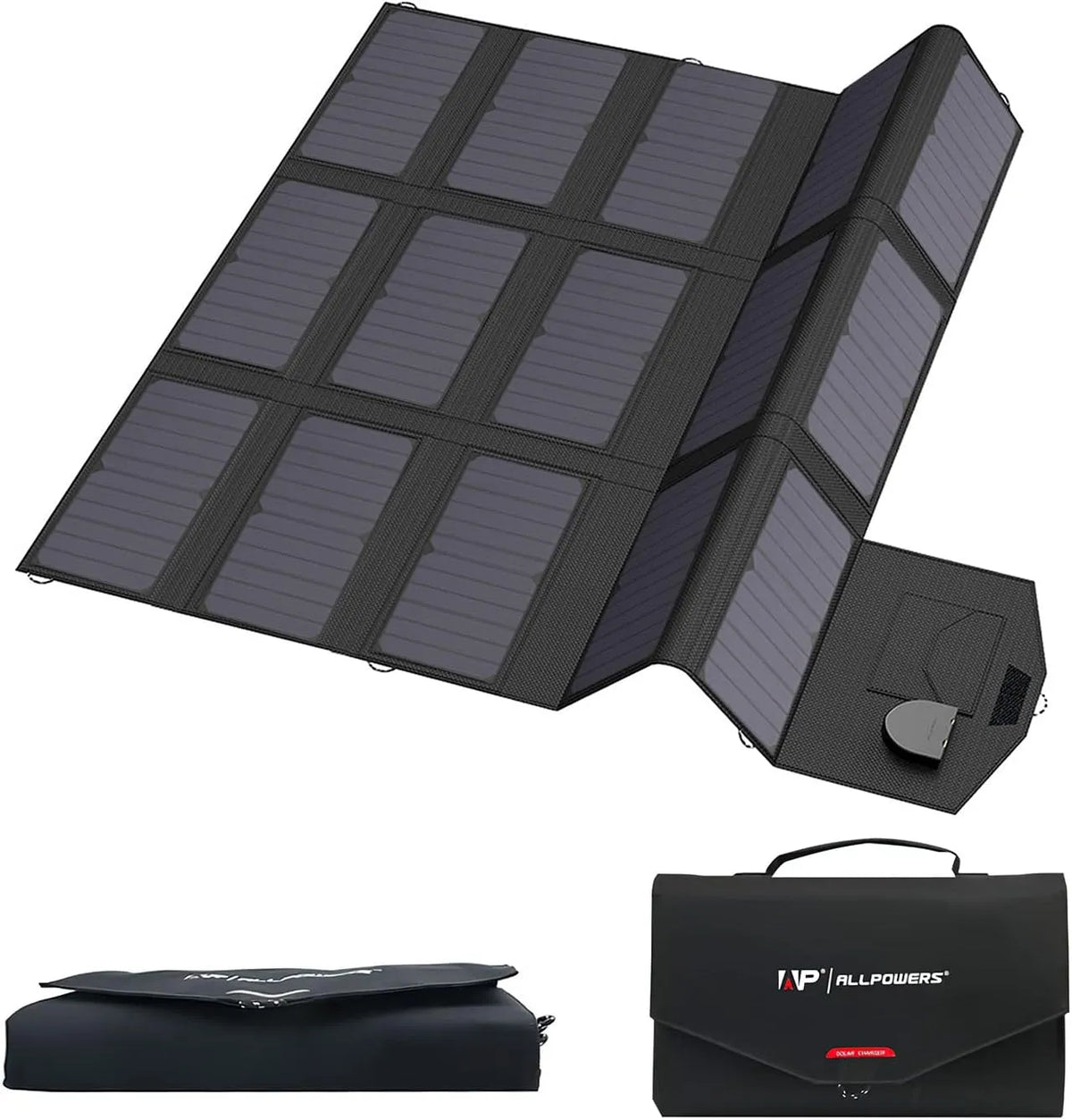 Zonnepaneel, ALLPOWERS 100 W opvouwbaar zonnepaneel, RV-accu, monokristallijn zonnepaneel, laptops, smartphone, oplader met 18 V DC-uitgang