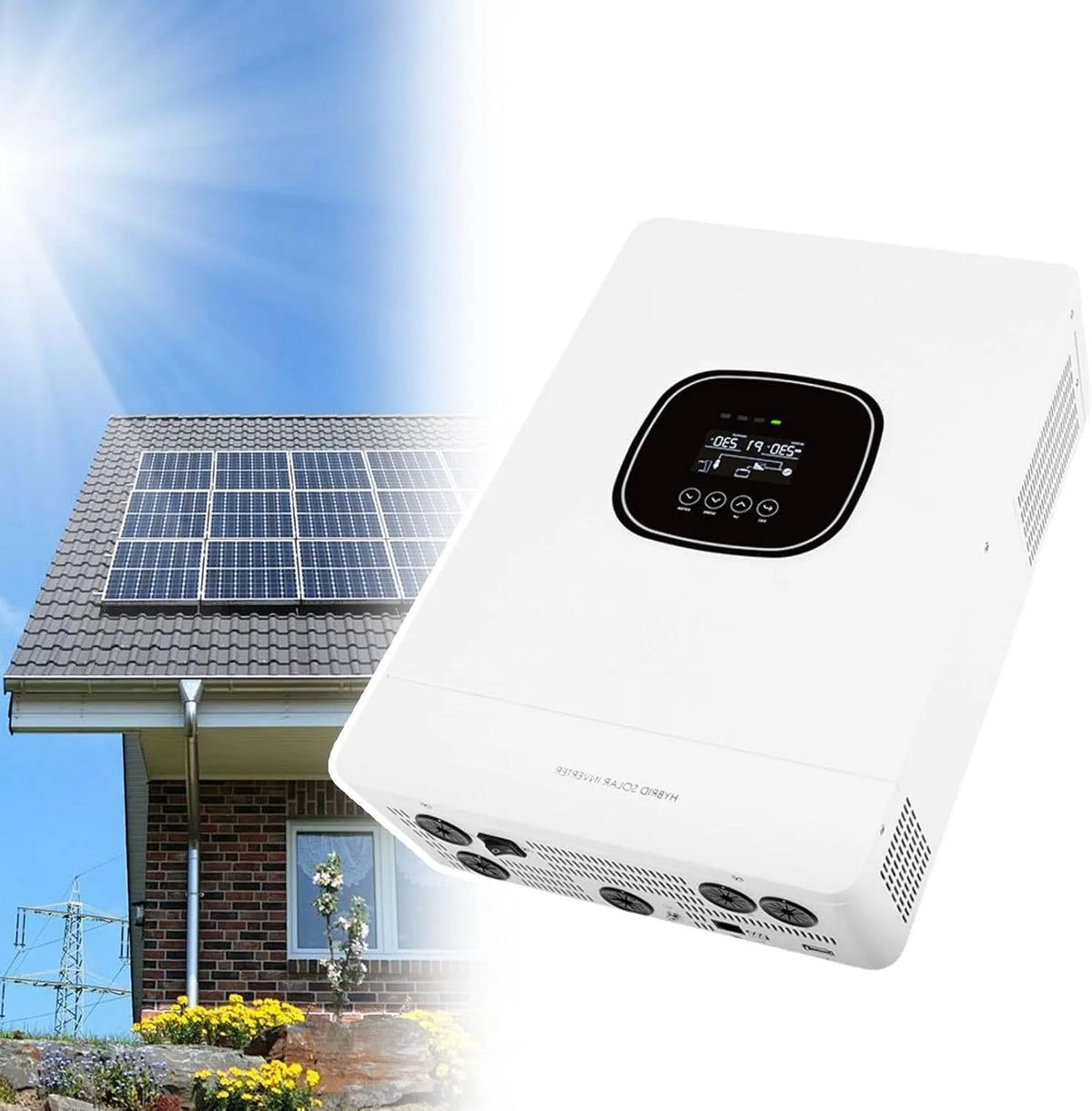 Spanningsomvormer met 5000 W, 48V, wifi en invertertechnologie