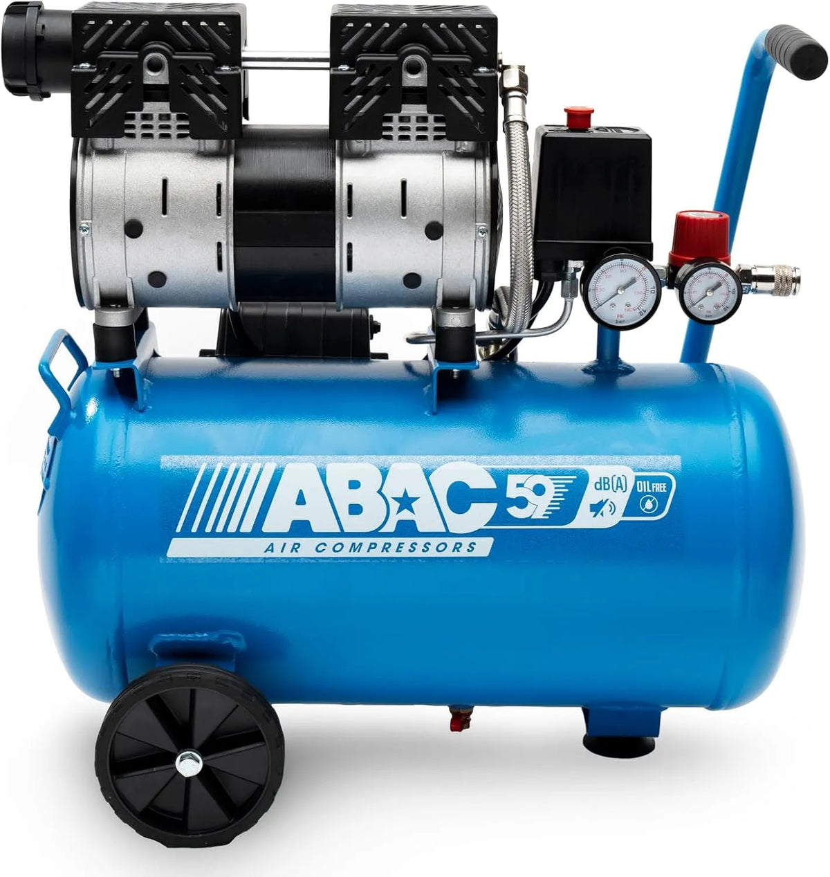 ABAC EASE-AIR 24 Geluidsarme luchtcompressor met 8 bar, 1 pk, 59 dB en geluidsarme werking