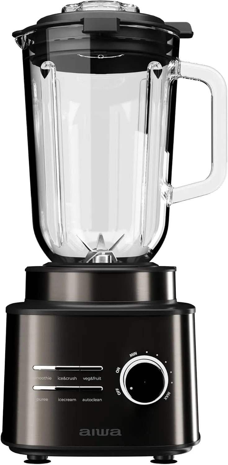 Blender met 2500 W, 1,5 l, 6 programma's en RVS, Aiwa Saberu 2500 ATB‐2500 blender