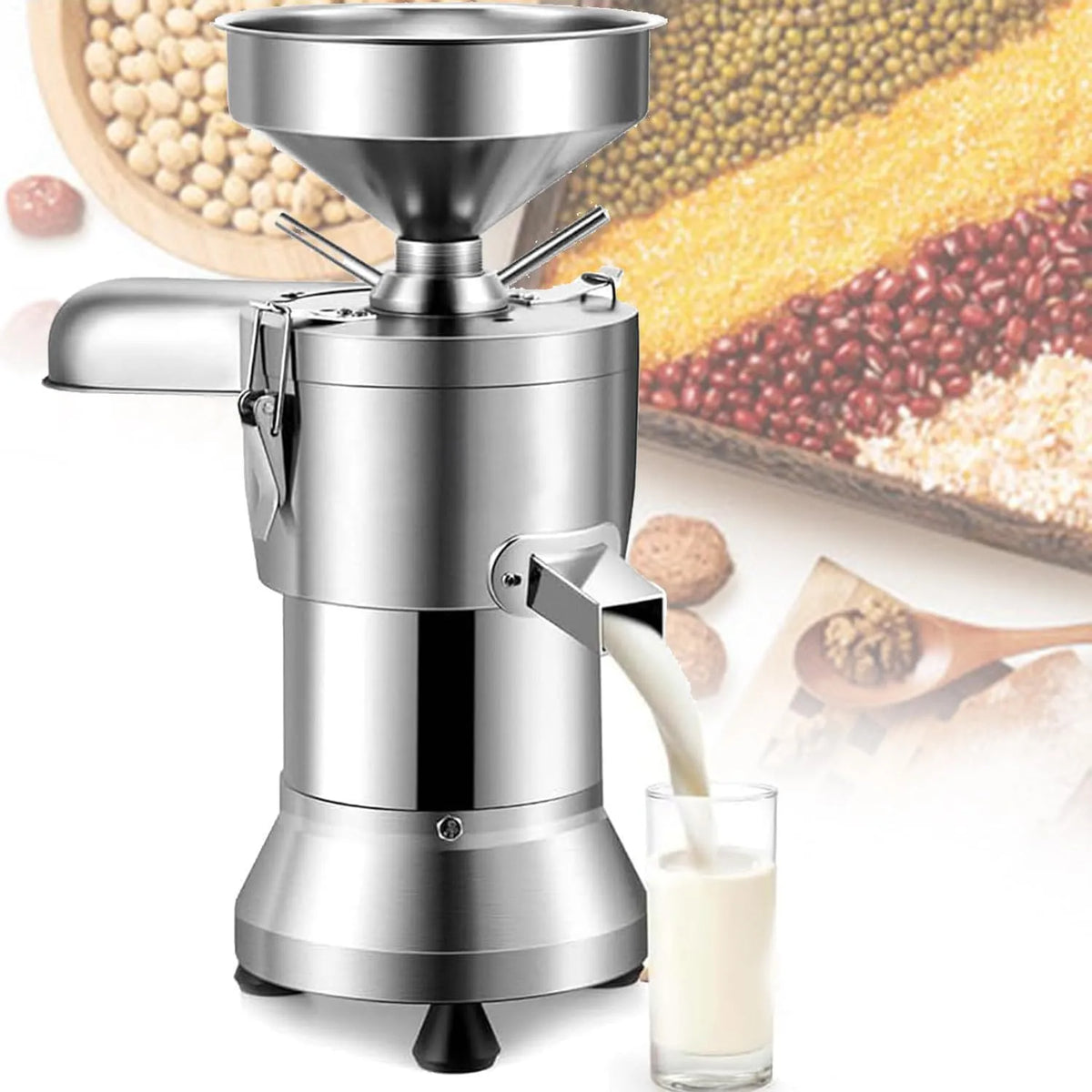 1100 W, voor tofu- en notenmelkproductie, 25 kg/h molen, 100 gaasfilter voor tofu- en notenmelkproductie, commerciële machine met automatische