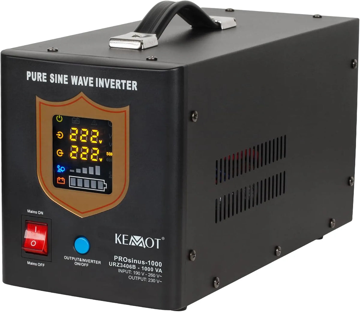 Spanningsomvormer, PROsinus-700 URZ3406B, zwart, sinus laadfunctie 12V 230V 1000VA/700 W