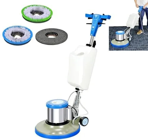 Vloerschrobmachine met waterreservoir, geluidsarme werking en voor tapijt, harde vloeren en dierenharen