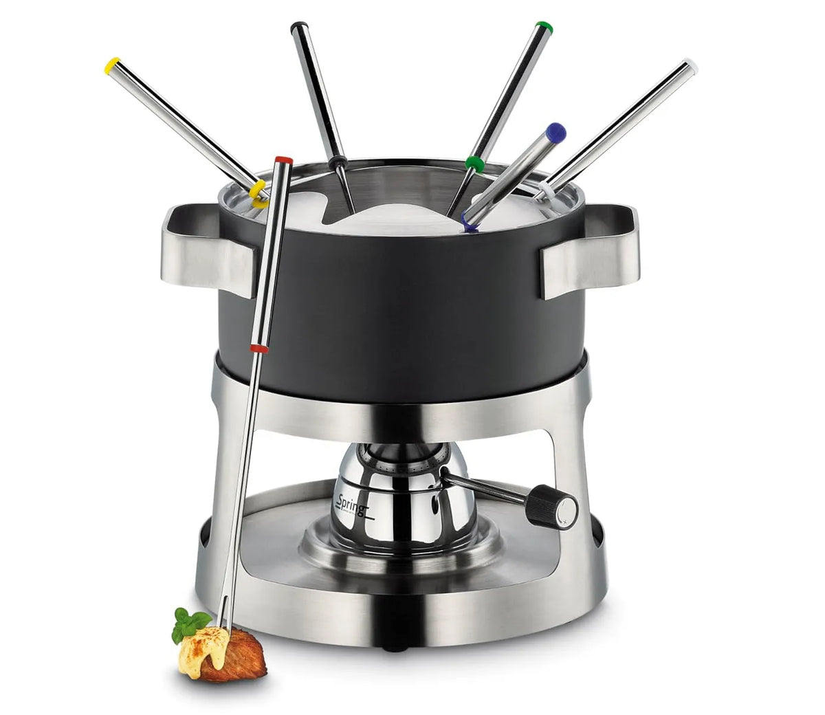 Spring 2627506018 fondueset Andermatt met gasbrander met RVS en zwart