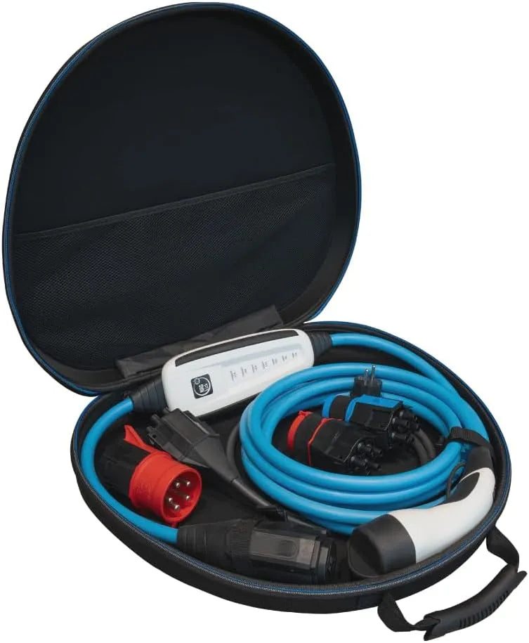 Lader met 32 A, oplaadstation en ruime kabellengte, incl. adapters 32 A & 16 A + Schuko-stekker