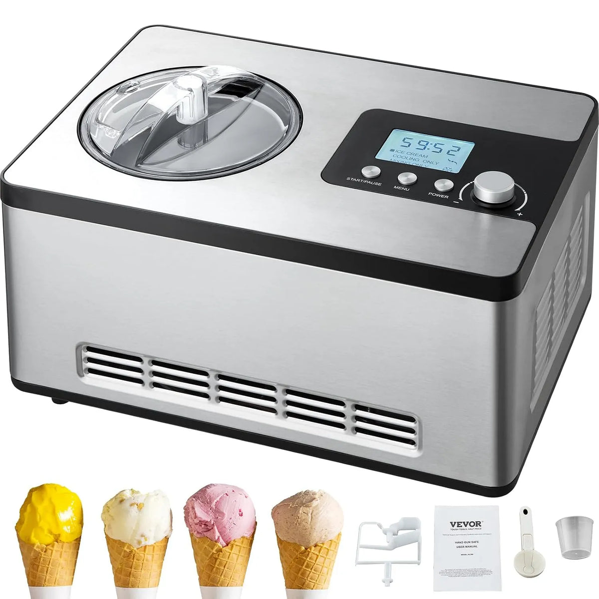 Machine met 2 l, 180 W, 60 minuten, 30 minuten, 10 minuten en digitaal display