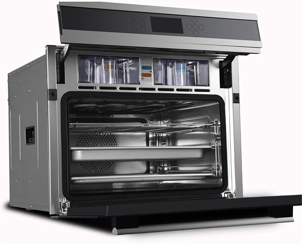 Inbouwoven met 100 °C, 230 °C, 24 uur, regelbare thermostaat, RVS en zilver