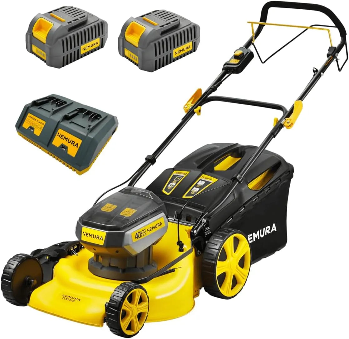 80 V, 4 Ah, Grasmaaier, 80 V 2 x 40 V, snijdt 46 cm, tot 500 m2, mulchfunctie, Nemura Zelfrijdende