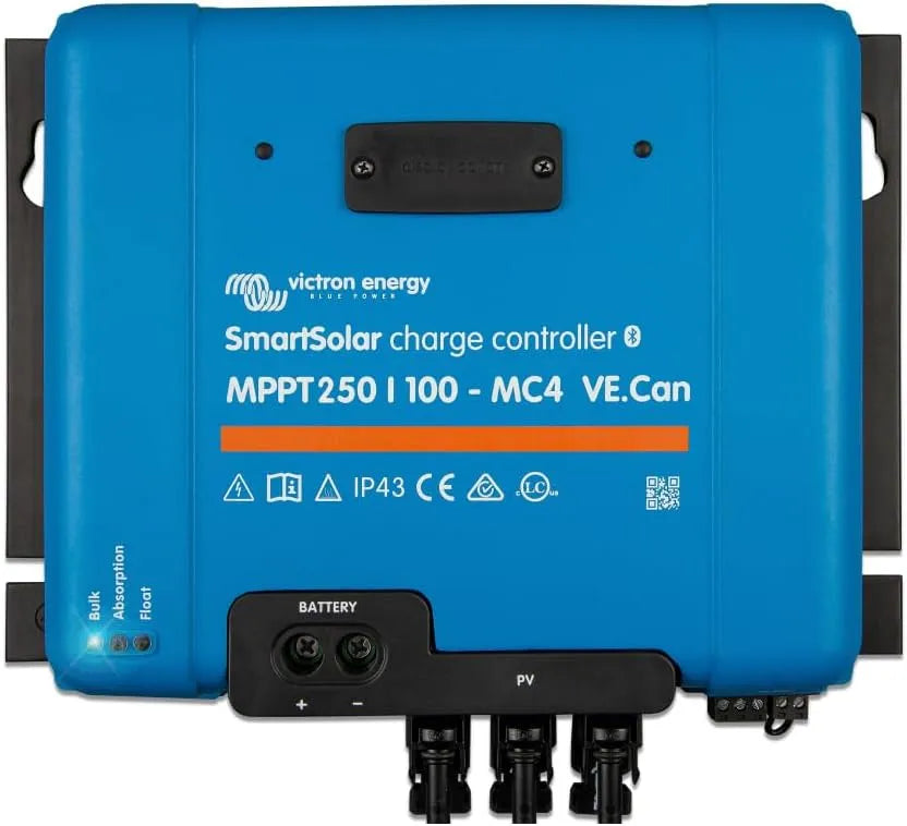 Victron Energy SmartSolar MPPT MC4 VE.Can 250V 100 amp 12/24/36/48-Volt Zonne Laadregelaar Bluetooth MC4 met 250V en Bluetooth
