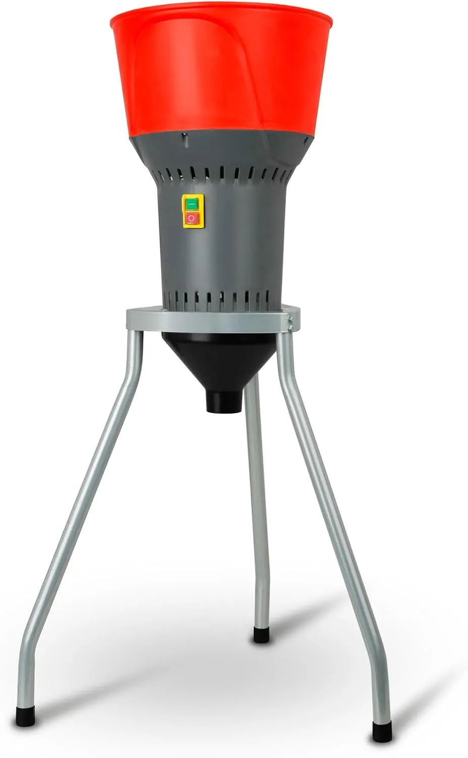 EBERTH molen met 400 kg, 520 x 520 x 1070 mm, 1300 W, 230 V, 50 Hz, RVS, grijs en rood