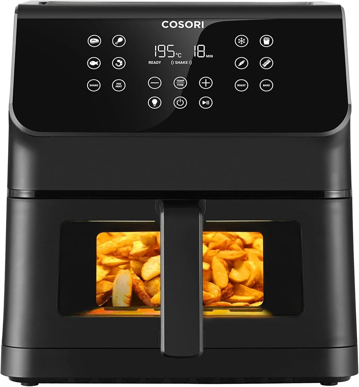 COSORI Air Fryer met venster 6,2 l met 6,2 l, 1700 W, 77-205 °C en 12 modi