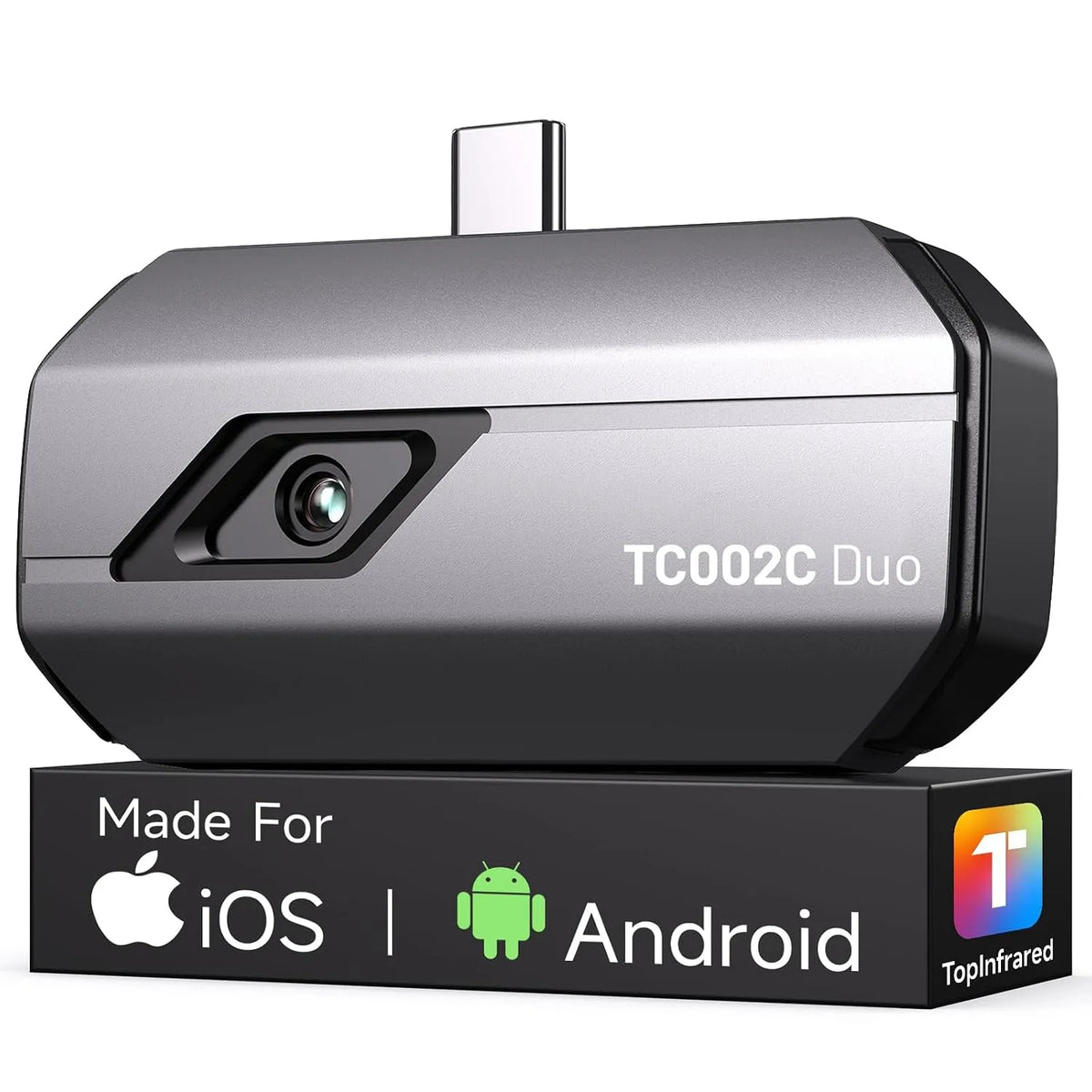 Infrarood camera, TC002C, 25Hz, 512 × 384 TISR superresolutie, infrarood camera met USB-C, 40mK, 20°C tot 550°C, voor inspectie van gebouwen