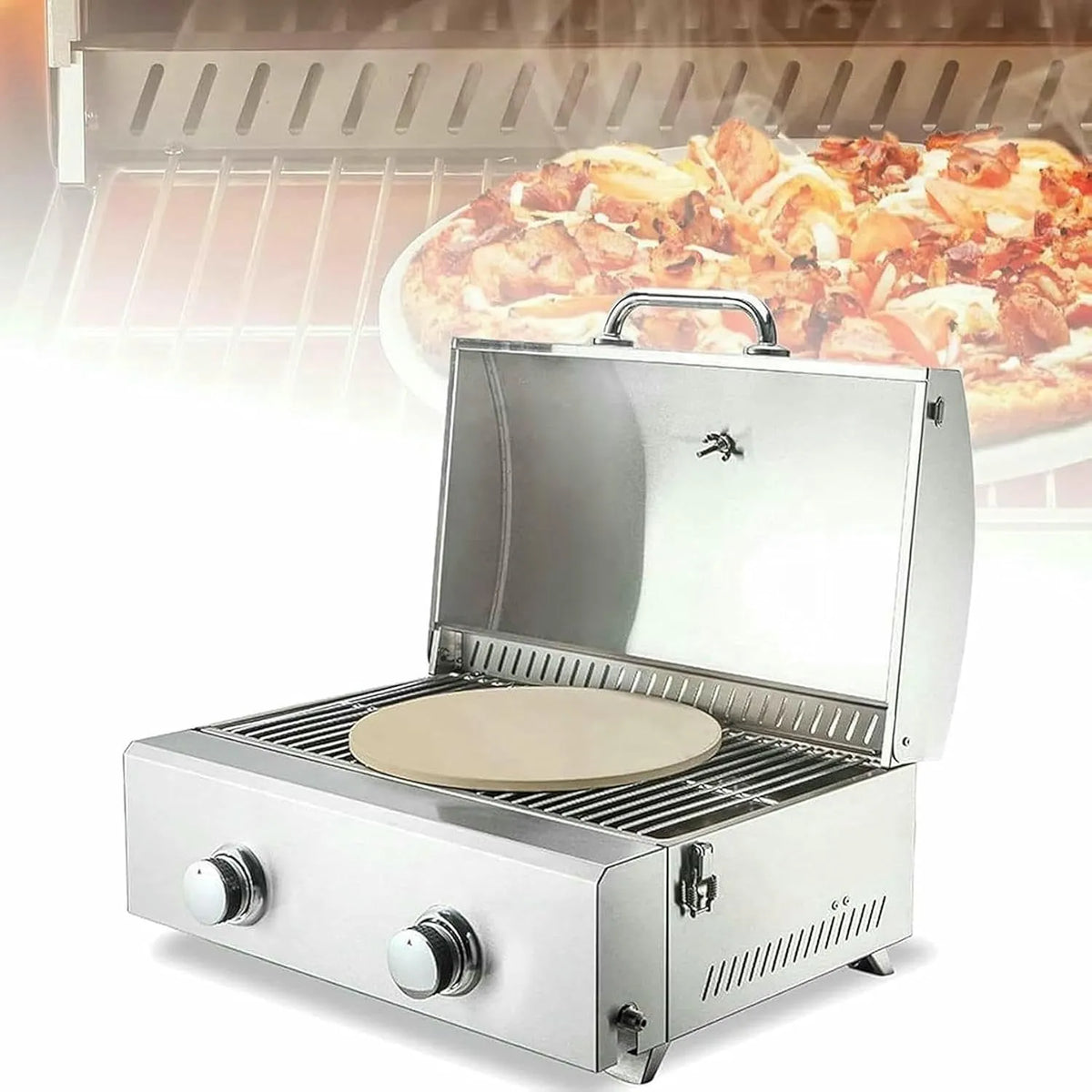 Inbouwoven met 12 Inch, 65 x 47 x 40 cm, 20-300°C en RVS, 12 Inch Tabletop Pizza Machine