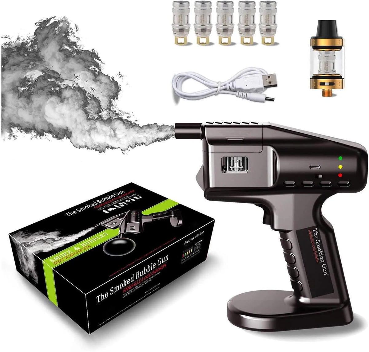 Cocktail Bubble Smoke Gun met geen open vlam nodig, keuken voedselroker, Handheld gerookt bellenpistool, bar keuken restaurant en feest