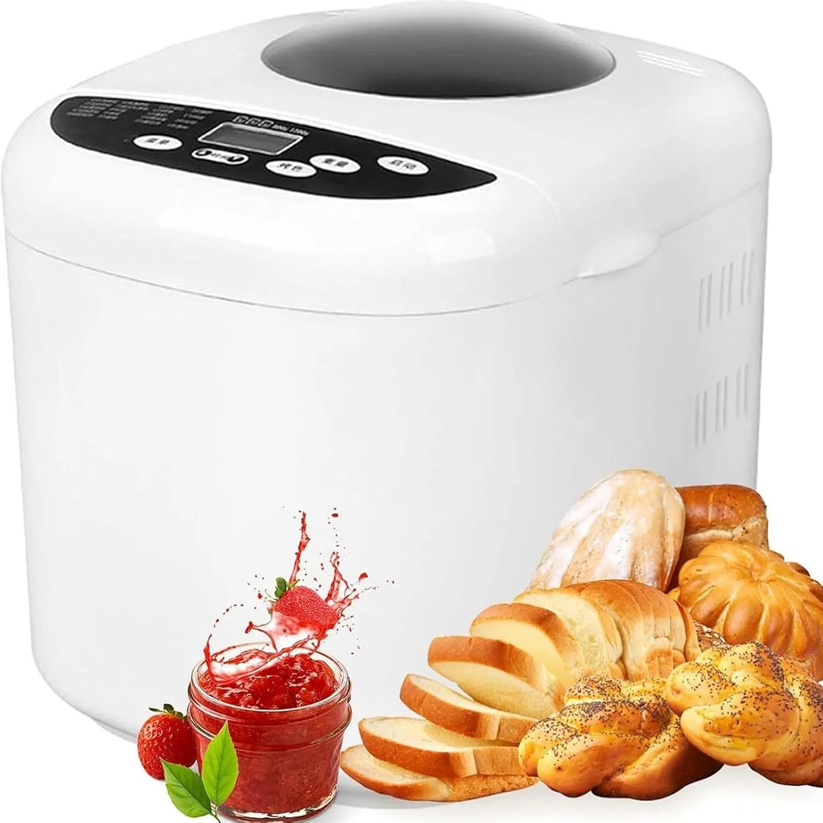Broodbakmachine, Automatische Broodmachine, Digitale Broodbakmachine Met Timerfunctie, Voor Thuis, 37 °C