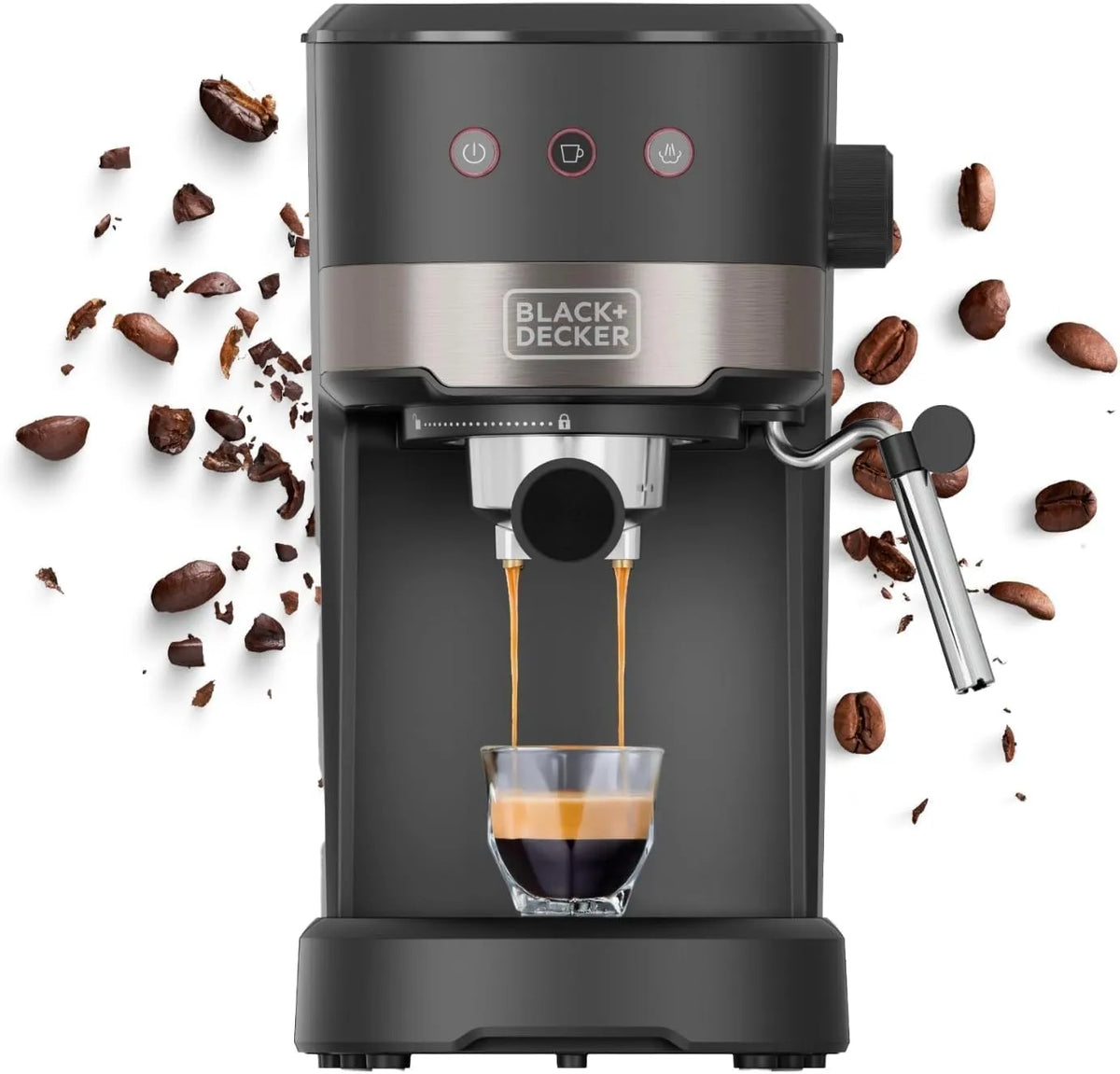 BLACK+DECKER Espressomachine met 20 bar, waterreservoir, Compacte espressomachine 1100 W