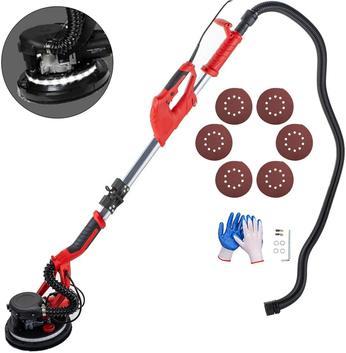 Machine, 750 W, LED-striplichtschijfschuurmachine, 8,86 inch