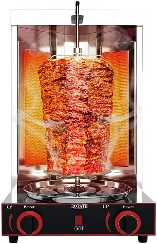 Barbecue, 3000 W, Rookloze Turkije Doner Kebab Machine, 360 ° Roterende Verticale Vleeskuikens Barbecue Oven, Ce/fcc/ccc/pse formaat:Gas