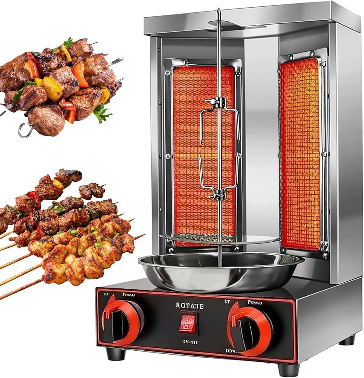 Machine met 300 x 300 x 490mm, 510 x 300 x 490 mm, waterreservoir, regelbare thermostaat, RVS, zwart en zilver