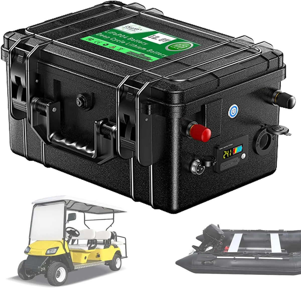 12,8V, Fishfinder-batterij 12,8V 24V LiFePO4-lithiumbatterij, model LiFePO4-lithiumbatterij