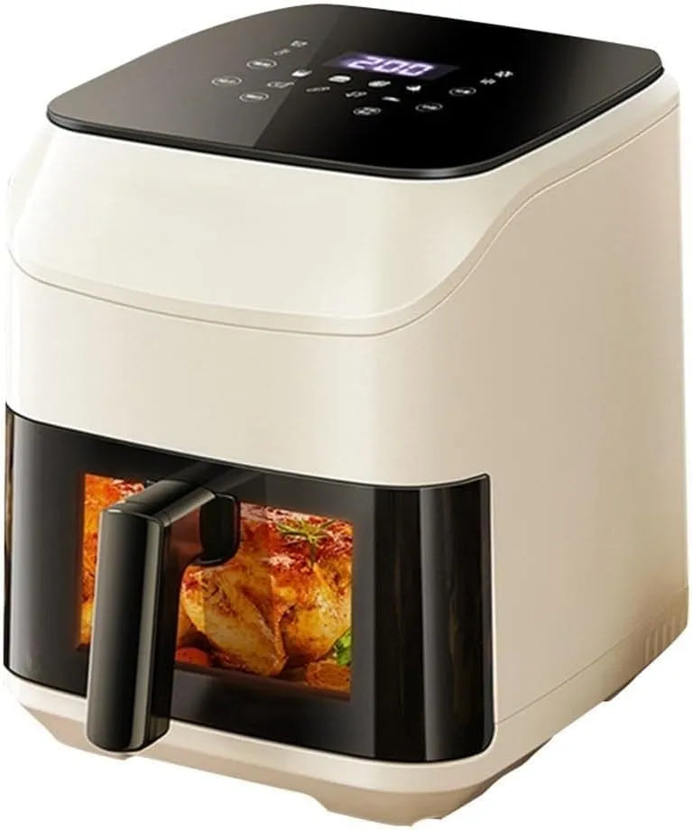Airfryer met 7l, 1600 W, aanraakbediening en beige, 7l Airfryer Huishoudelijke Compacte Airfryer Visuele