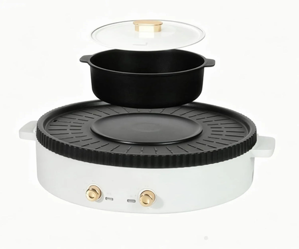 Barbecue, 2200 W, 2-in-1, 2 onafhankelijke temperatuurregeling, 8 personen afneembare hotpot
