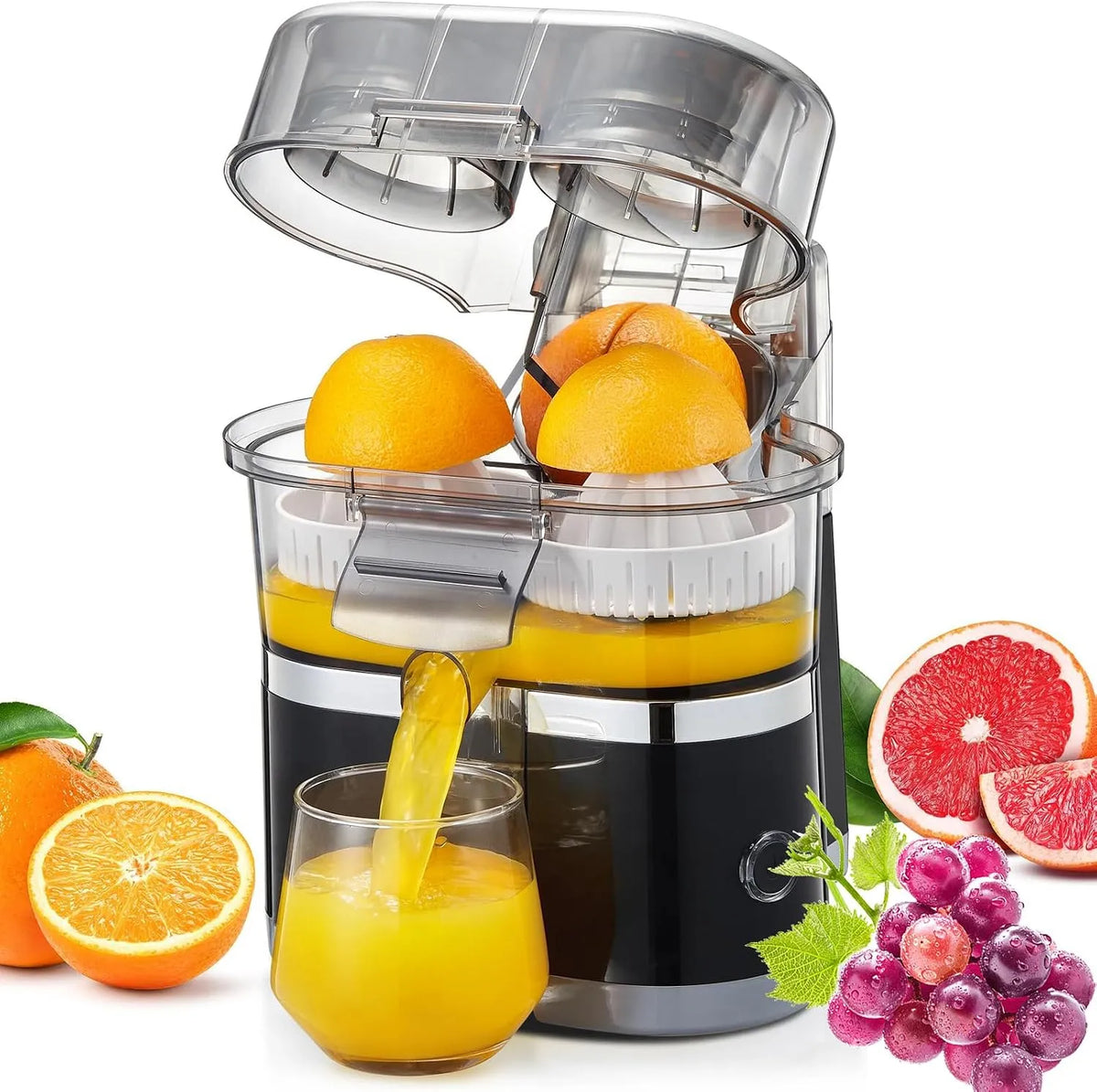 Elektrische sapcentrifuge, 100 W, 500 ml high-speed motor voor heel fruit en citrusvruchtensap, 18000 tpm, Elektrische sapcentrifuge, gemakkelijk