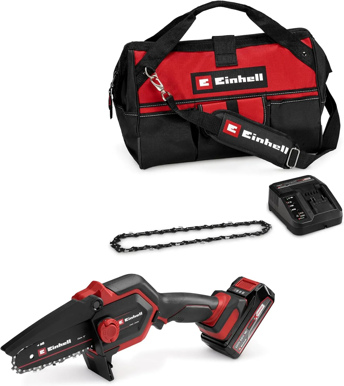Einhell, zaag, 15,8 cm, 12,5 cm, 2.5 Ah, 1,0 mm, voor bouwplaats en werkplaats