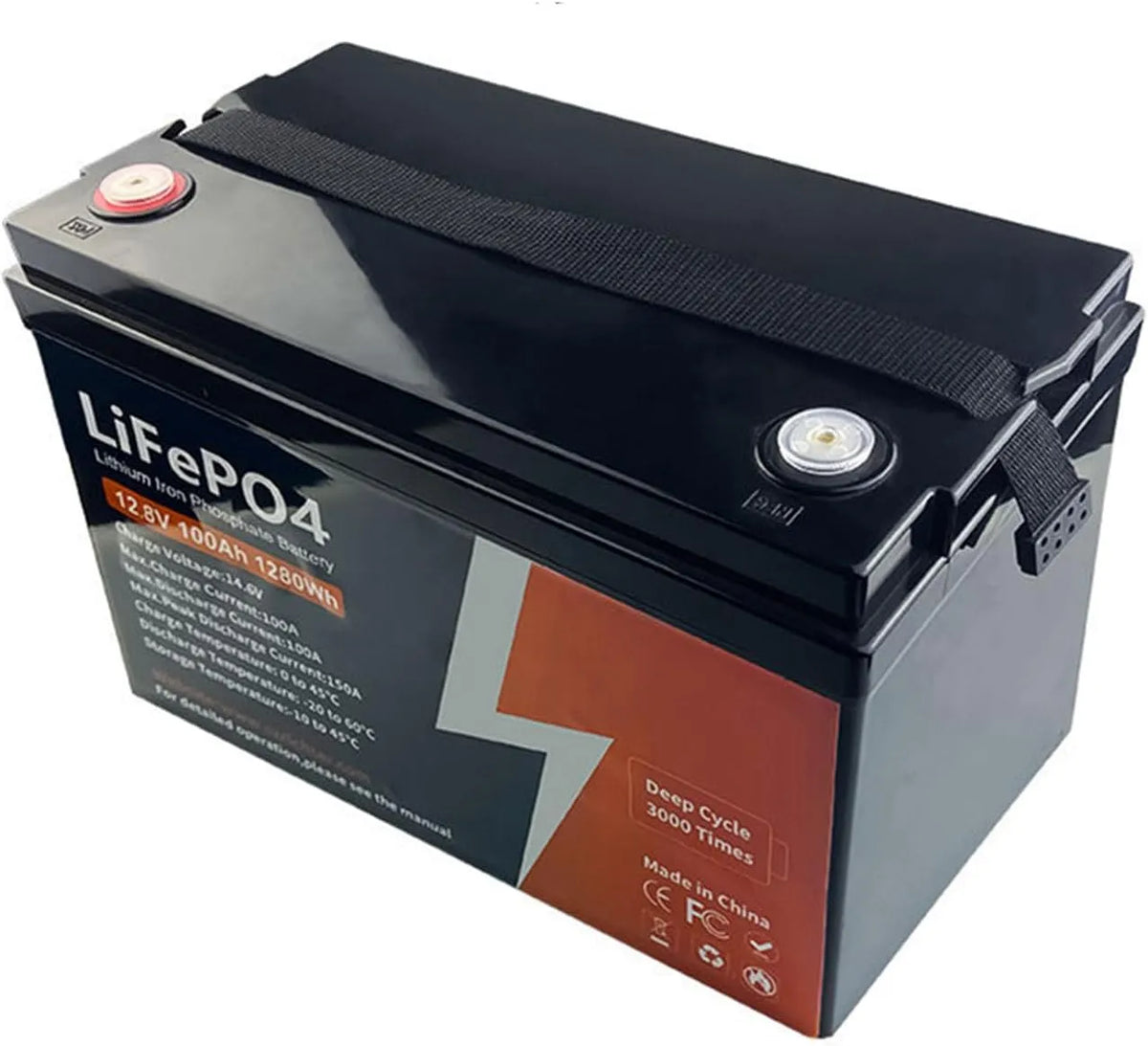 12,8V 100Ah 200Ah LiFePO4 lithium-ijzerfosfaatbatterij 25,6V 100Ah lithiumbatterij LiFePO4 met 12,8V