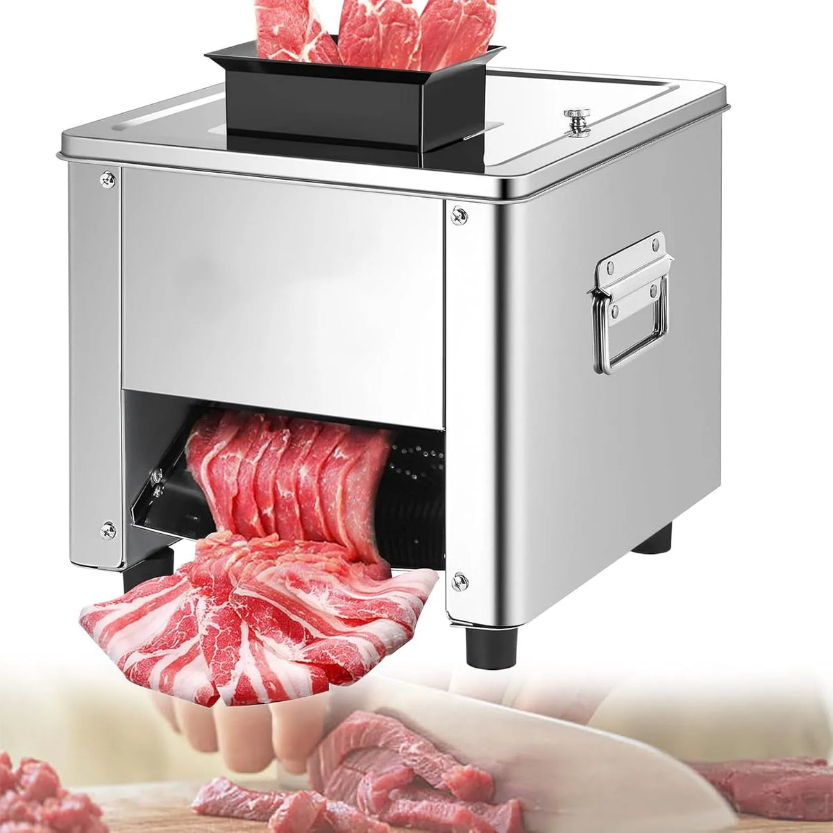 850 W, 3,5MM, 850 W Vlees Snijmachine Kubus Versnipperd, Vlees 150KG/H Commerciële Elektrische lamsvlees Snijmachine, Broodham Commerciële Vlees